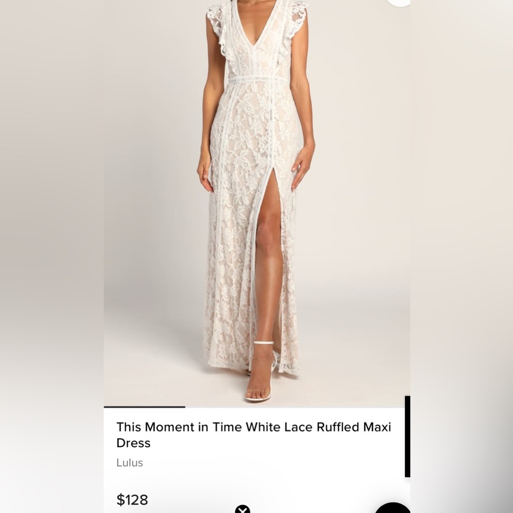 Lulu's Cream Maxi dress with Slit